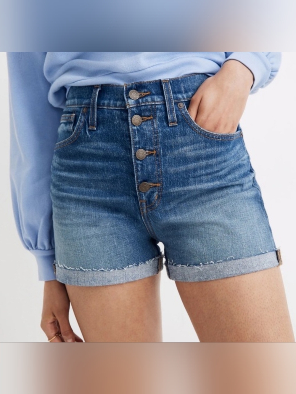 Madewell High-Rise Button-Front Denim Shorts Size 29